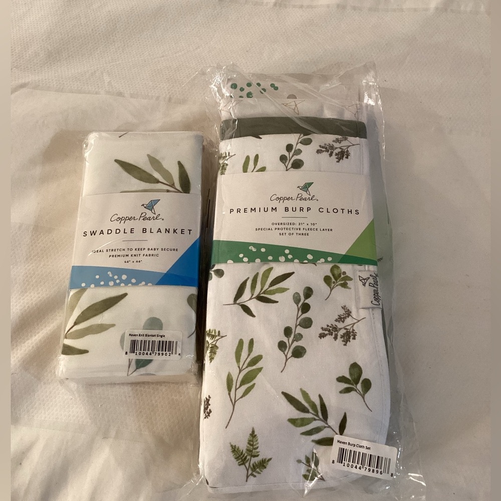 Haven Knit Blanket Single + Haven Burp Cloth Set
